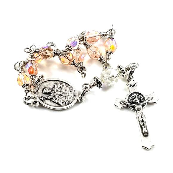 St. Agatha One Decade Rosary, Fighting Breast Cancer Rosary, Handmade Rosary - Picture 1 of 10